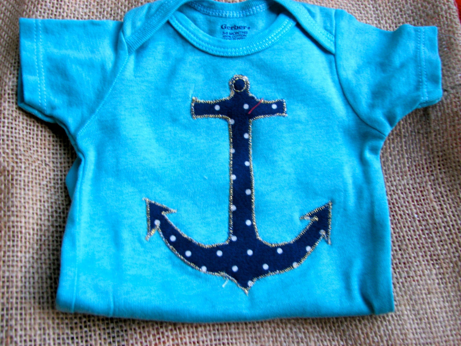 CUTE BABY ONESIE hand dyed, nautical, summer