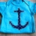 CUTE BABY ONESIE hand dyed, nautical, summer