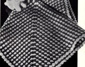 Vintage Crochet Pattern Shell Stitch Baby Blanket Instant Download
