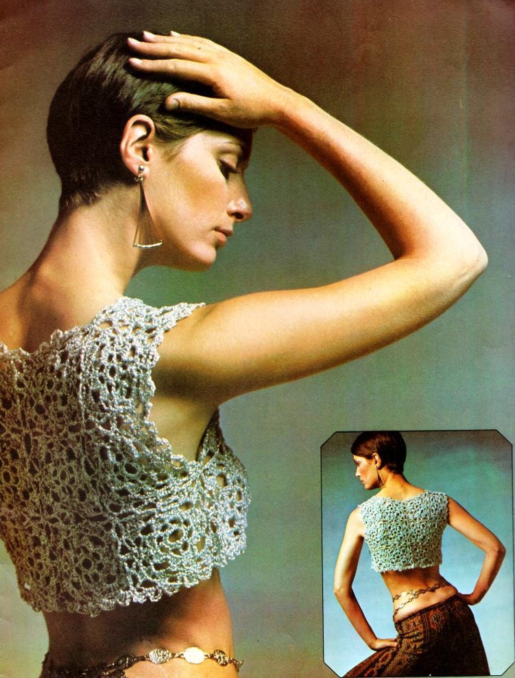 Vintage Crochet Pattern Crop Top Instant Download