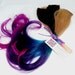 oNE Clip -Pink/Blue/Purple/Turquoise Rainbow Extension - Tips Dip Dyed - Weft Clip Extensions - Ombre -18inch Brown/Blonde/or Black