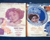 Two Shirley Temple sheet music , 1935, from "Curly Top" and "Stowaway"