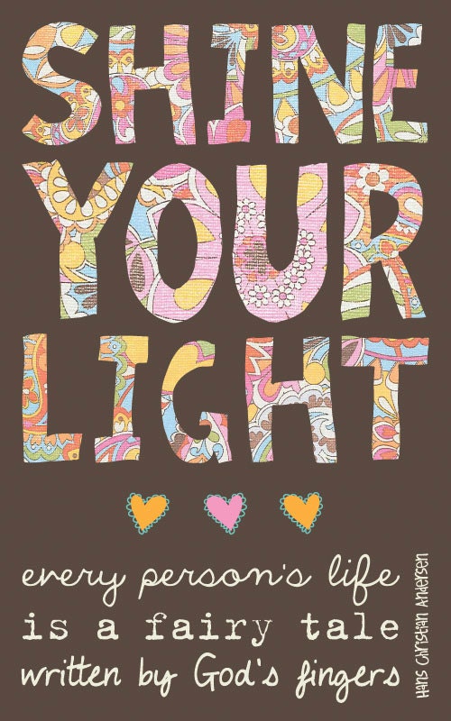 Faith Based Art, Inspirational Art, Shine your light, 5x8 art print on wood