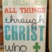 Scripture Art, Bible Verse Art, Faith Based Art, Philippians 4:13, 5x8 art print on wood