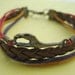 Bracelet-antique bronze giraffe bracelet,giraffe wax cords bracelet,brown braid leather bracelet-Z164