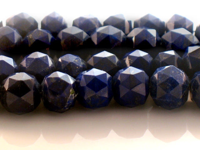 Violet Blue Lapis Lazuli Faceted Round Beads Rare AAA Plus Designer Quality 10 inch strand 9 to 12mm For Handmade Jewelry Design