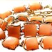 Coro Moonray Set Necklace and Bracelet Shimmering Peach Lucite Signed 1950 s Vintage Collectable Jewelry