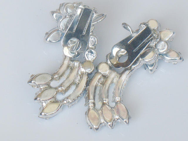 Blue Sapphire Rhinestone Comet Earrings Celestial Shooting Star Galaxy Confirmed Juliana D and E 1950s Vintage Jewelry Collectable
