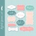 33 Digital Frames clip art with Digital Paper pack for digital scrap booking, frames, labels, invitation, stationery
