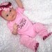Baby Girl Onesie Bodysuit Hair Bow Headband Set Infant Girl Baby Shower Gift Set Newborn 3m 6m 9m 12m 18m