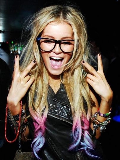 20" Ombre Hair, Tie dye Hair, Dipped Human Hair Extensions, Blonde Extensions, Clip in Hair Extensions, Pink and Purple Pastels