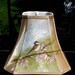 Cottage Chic Hand Painted Bird Lampshade - Fabric - Songbird with Spring Blossoms
