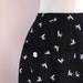 1970s Black White Polka Dots Birds Midi Skirt Size Large