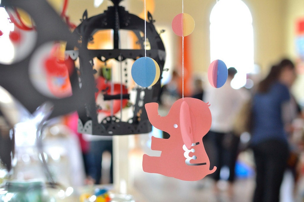 Elephant Mobile - for children, boy, girl, kids room decor - Studying - gift - home - toy -baby