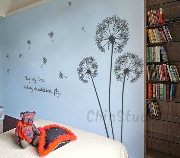 Dandelion Blowing in the wind-Dandelions Walll Decal Wall sticker Nursery Decal