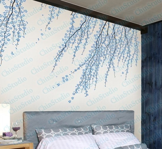Cherry blossom tree wall decal for living room-Vinyl wall decal wall decals nursery wall stickers flowers wall decal home decor