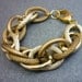 TWO TONE Large Chunky Gold & Bronze Entwined Rope Chain Bracelet