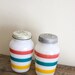 Vintage Salt and Pepper Shakers - Fire King Anchor Hocking Striped Milk Glass