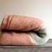 Vintage Blanket - Pink with Mint Stripes