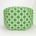 24" Floor Ottoman Pouf Pillow Callie Green & White - Gotcha Chainlink Contemporary Modern Print