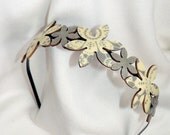 Gray headband, Fall accessory, Women headband, Fall hair accessory, Cream headband, Flower headband, Women hair accessory,Fall headband,Hair