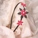 Women headband, Pink headband, Black white hair accessory, Girl headband, Women hair accessory, Girl hair accessory, Flower headband, hair
