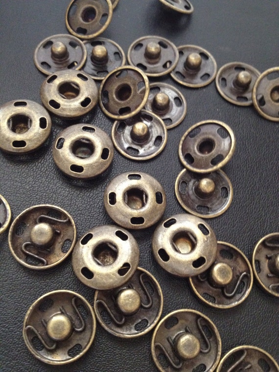20pcs Sew On Snaps 25 mm, Sewing Snap Buttons , BRASS, Rustfree