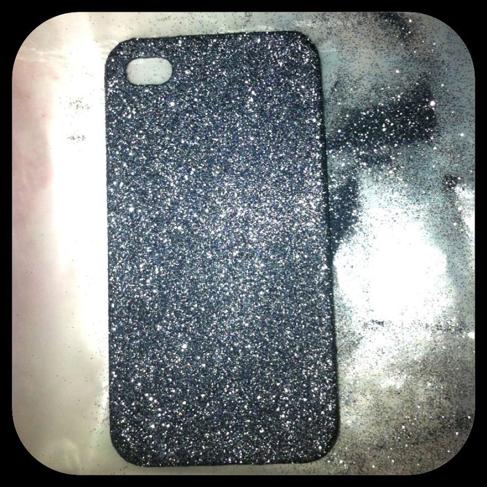 Handmade Gunmetal Silver Glitter Iphone 4/4s case