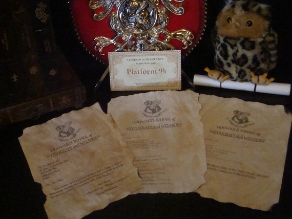 Customizable Harry Potter Acceptance Letter with Hogwarts Express Ticket