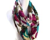 Spring Fashion Floral Print Infinity Scarf. Cowl Scarf Flower Print. Spring and Summer Scarf