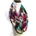 Spring Fashion Floral Print Infinity Scarf. Cowl Scarf Flower Print. Spring and Summer Scarf