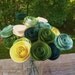 Green and Yellow Handmade Rolled Paper Flower Bouquet