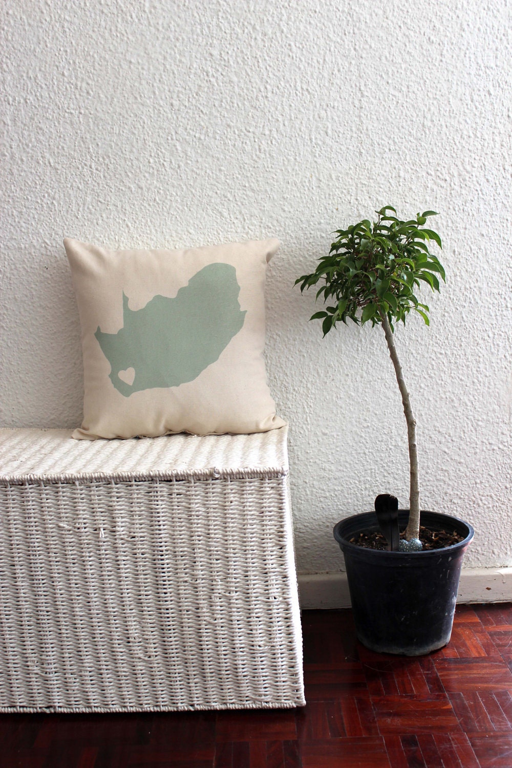 Mint South Africa Love 16x16 inch Pillow Cover, Throw Cushion Bull Denim, Urban, Modern, Beige, Off-White, Earthy
