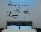 Live Laugh Love Wall Decal Vinyl Sticker Quote Art  Living Room Dining Room Decor mothers day gifts for mom or your mother