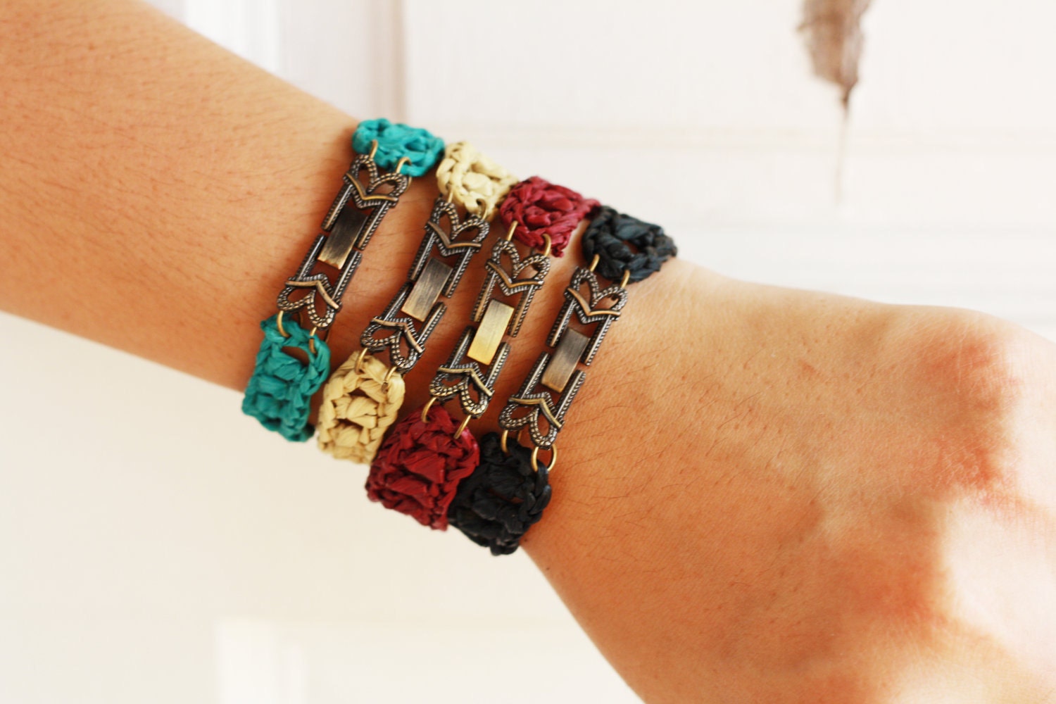 Antique Brass Bow Bracelet