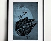 Star Wars - Millenium Falcon Poster Vintage Print 11X17
