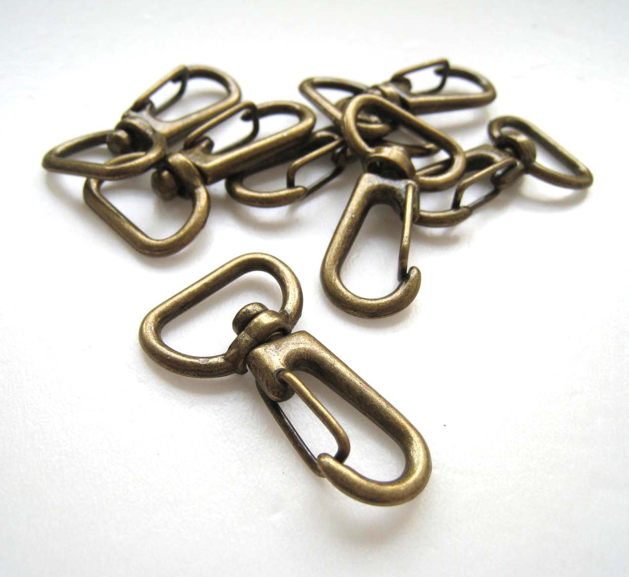 Antique Brass Lobster Swivel Clasps Pack of 10 by handmadesgarden
