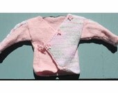 Knit Baby Kimono Sweater Pink Cable Sleeve