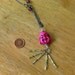 Custom Order- For Sofia, Long silver Buddha necklace, pink and green