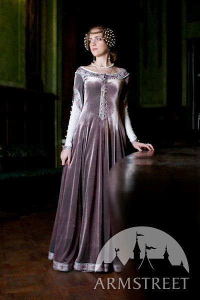 SALE Custom Size Renaissance Dress "Lady Rowena" exclusive velvet embroidered medieval gown