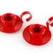 2 wee Willy Winkies red enamel candle holders