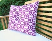 Grand Pillow in Geometric Purple