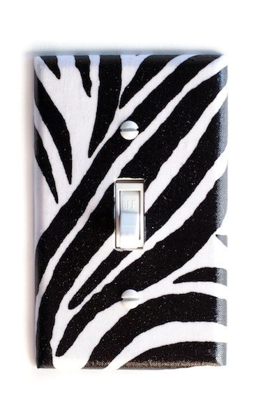 Zebra Single Toggle Switch Plate, wall decor