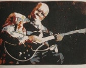 BB King single-block reduction linocut print