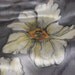 Hand painted silver cream golden silk scarf silk fringe