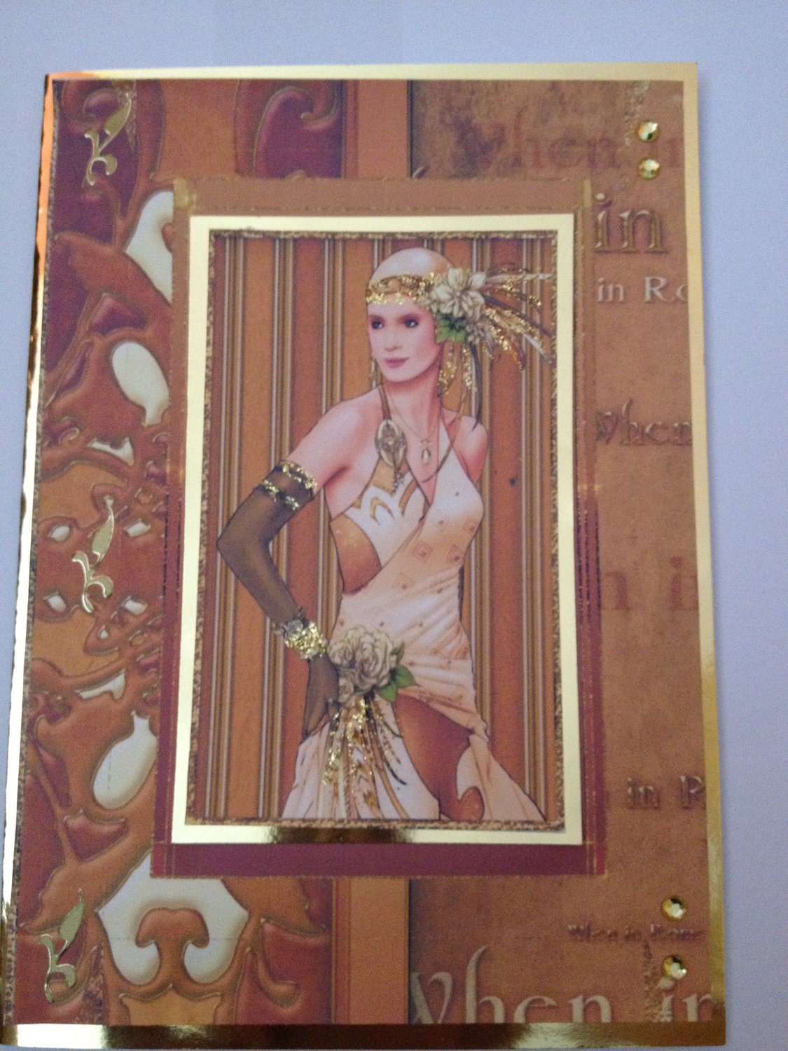 Art deco era, prom design, wedding, glitter, embellishments, gold, greeting, birthday card, mothers day, special occasion, 3d,friendship.
