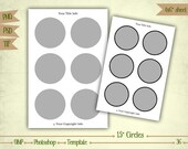 1.5" Circles - Digital Collage Sheet Layered Template - (T036)
