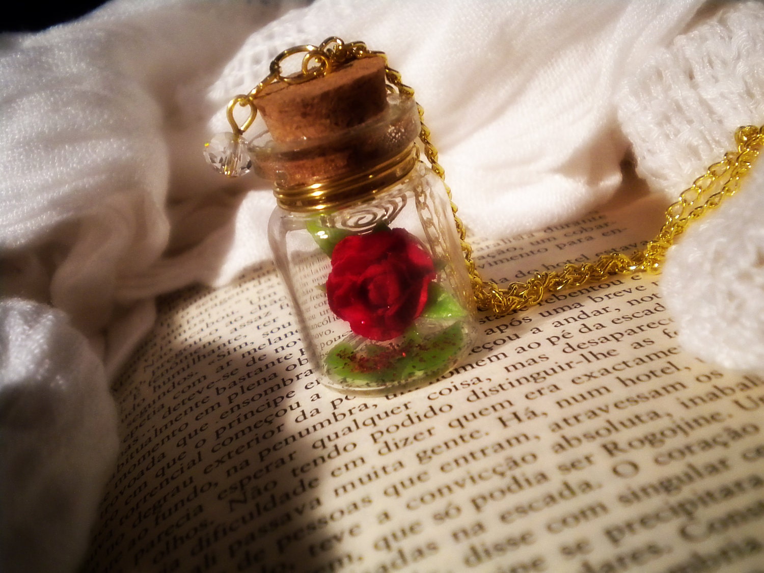 enchanted rose necklace