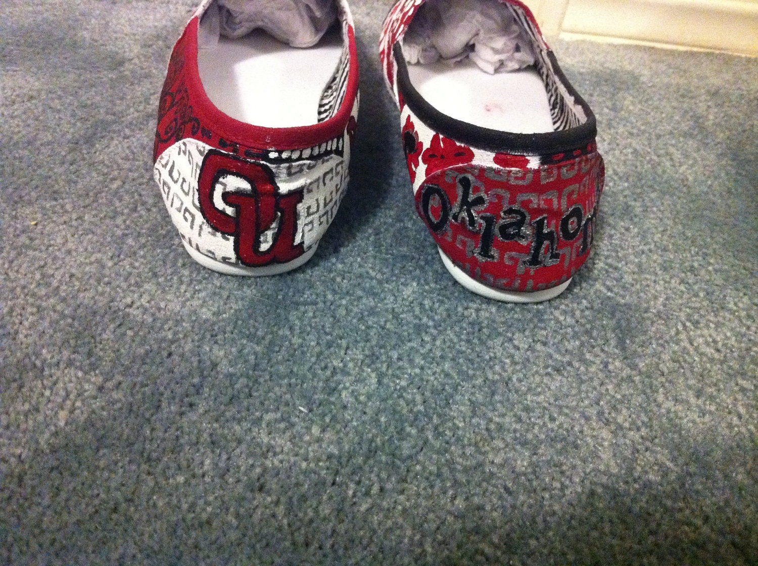 Oklahoma Sooners handpainted shoes