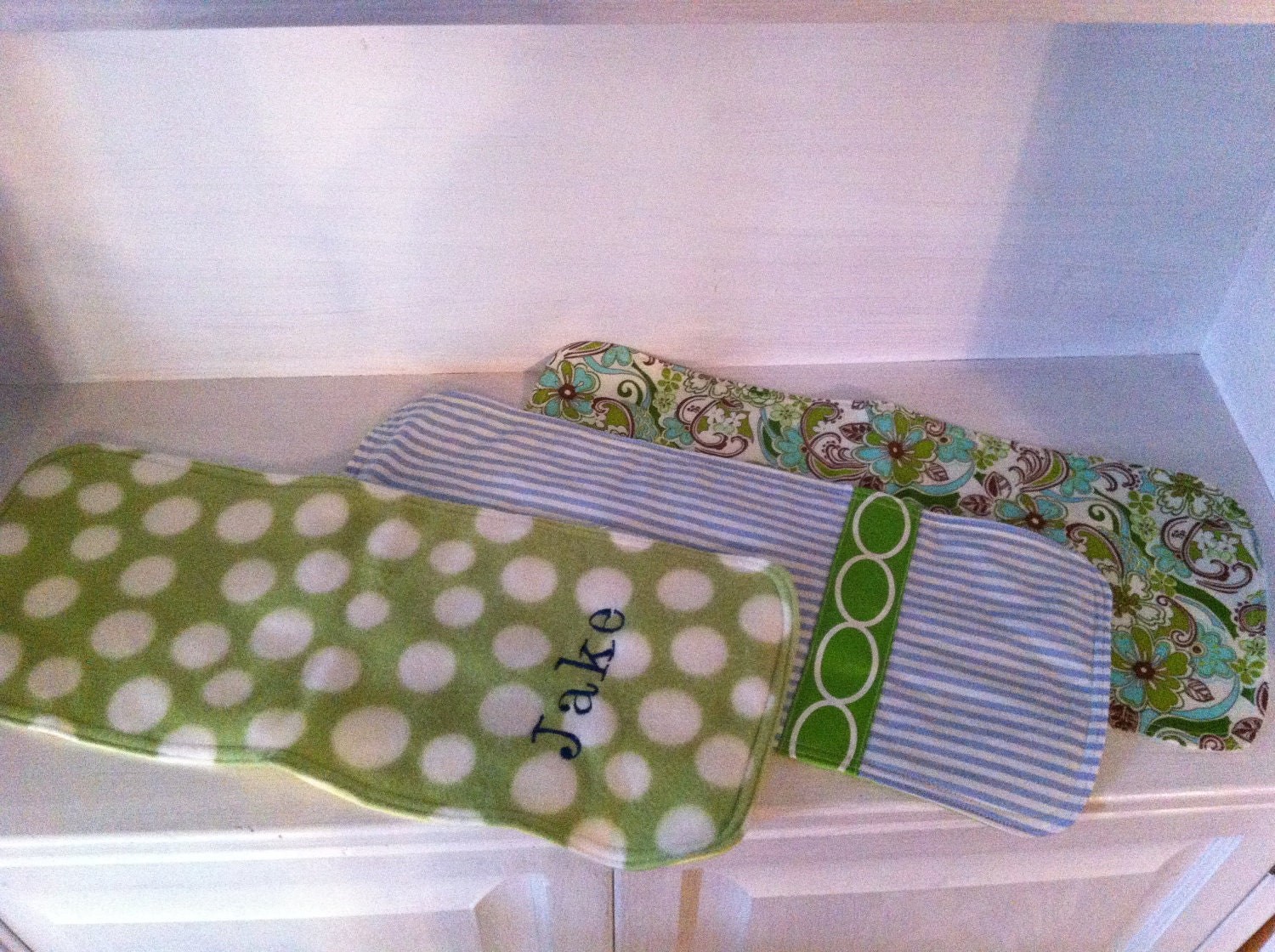 3 Piece Personalized Burp Cloth Set